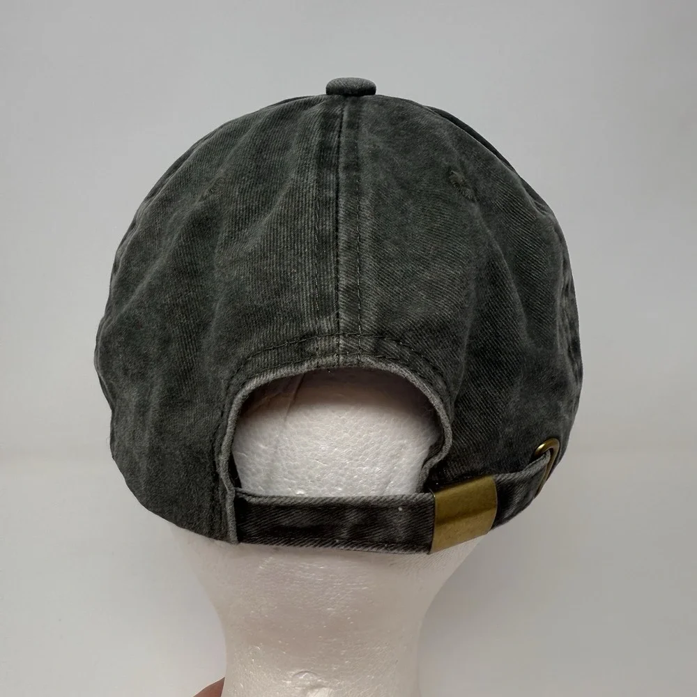 Maui Hawaii Hat Cap Embroidered Palm Tree Graphic Adjustable Strap Back Black‎